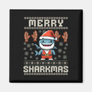 Imán Feliz Sharkmas Navidades de tiburón Nochebuena niñ