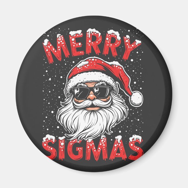 Imán Feliz Sigmas Gracioso Gen Alpha Navidad en la escu (Frente)