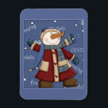 Imán Feliz Snowman<br><div class="desc">Diseño de Navidades hermosos y caprichosos. Ideal como un pequeño regalo para la familia,  amigos,  socios de negocios y clientes.</div>