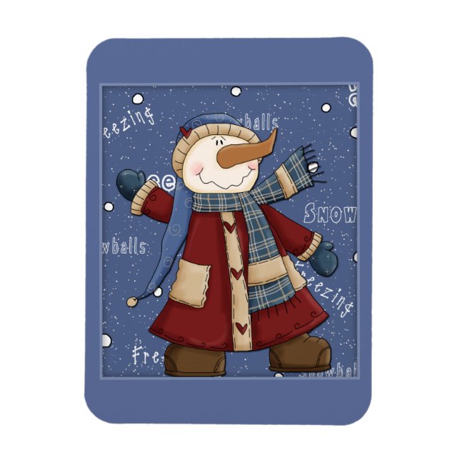 Imán Feliz Snowman (Vertical)