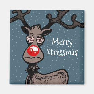 Imán Feliz Stressmas con Rudolph