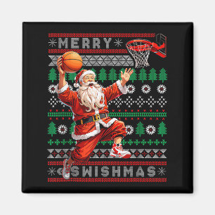 Imán Feliz Swishmas Baloncesto Feo Navidad Xmas Hombres