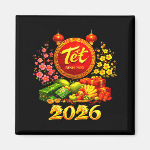 Imán Feliz Tet 2026 Año del Caballo Vietnamita Tet Ng