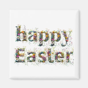 Imán Feliz texto decorativo de Pascua