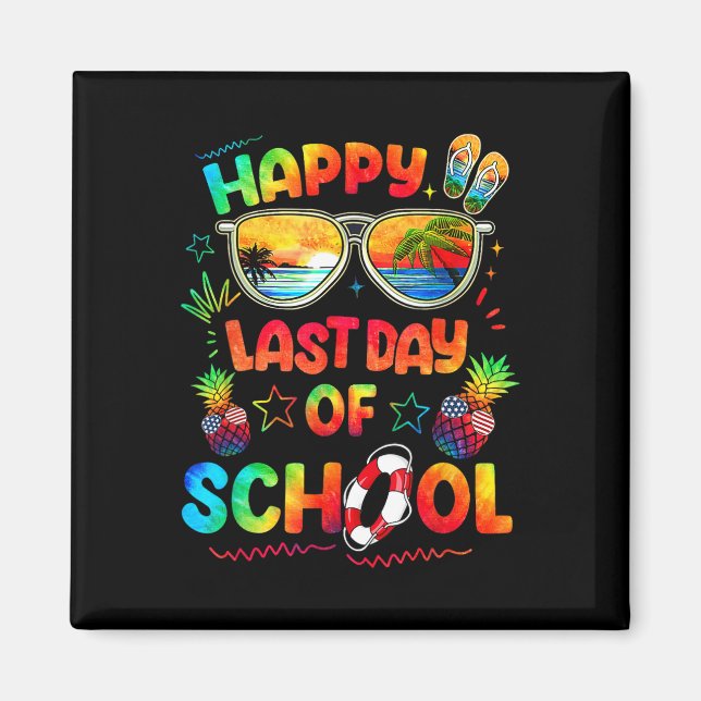Imán Feliz Último Día De Maestros De Escuela De Fin De  (Frente)