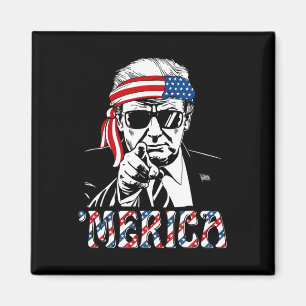 Imán Feliz Vintage Trump 4 de julio Patriótico América