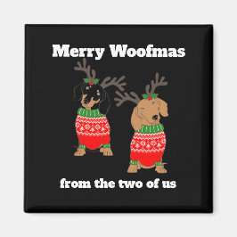 Imán Feliz Woofmas Navidad Dachshund