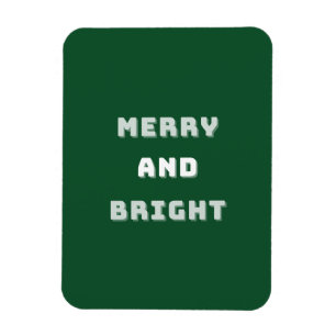 Imán Feliz y brillante, arte verde Navidad, feriado