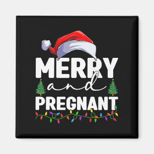 Imán Feliz y Embarazada Navidad Anuncio de Embarazo