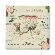 Imán femenino victoriano vintage con flores