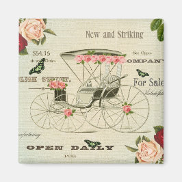 Imán femenino victoriano vintage con flores