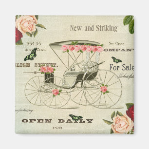 Imán femenino victoriano vintage con flores
