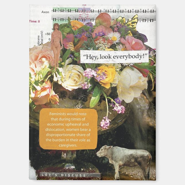 Imán Feminist Collage Wall Art Abstract Decor (Anverso)