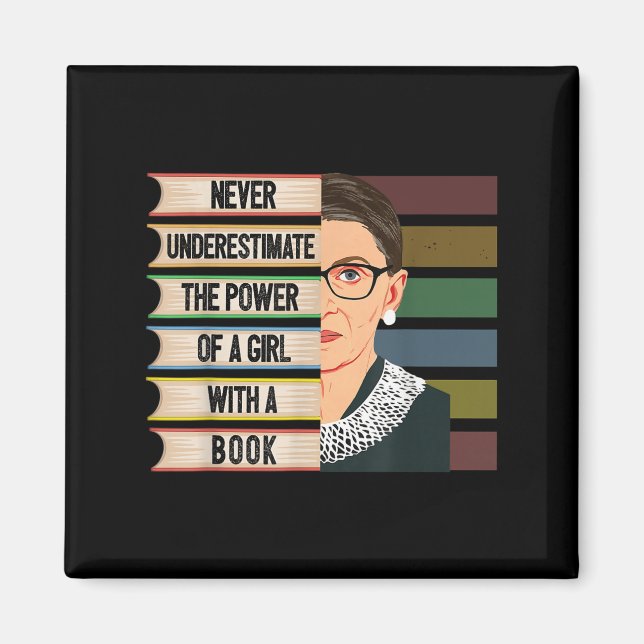 Imán Feminist Ruth Bader Ginsburg Rbg Quote Girl With B (Frente)