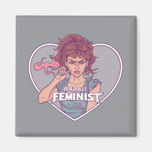 Imán FEMINISTA DE BADASS, personalizado