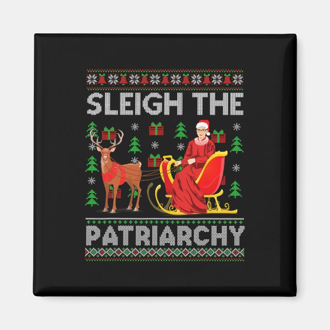 Imán Feminista Ruth Bader Ginsburg Rbg Xmas Sleigh P (Frente)