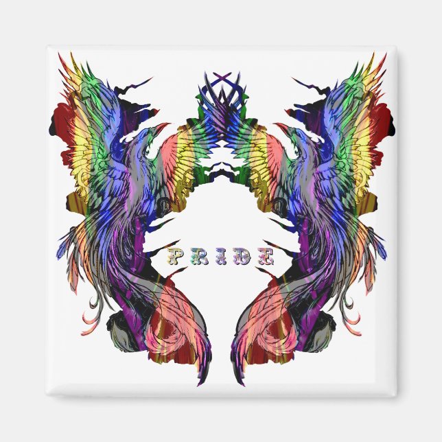 Imán Fénix en colores de arcoíris  (Frente)