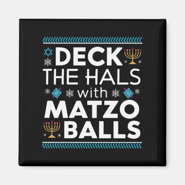 Imán Feo Salón De La Decoración De Hanukkah Con Matzo B (Frente)