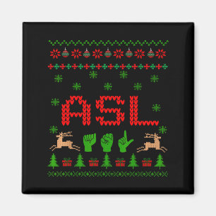 Imán Feo signo de Navidad Asl Señal de mano Lenguaje de