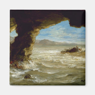 Imán Ferdinand Delacroix Vintage Shipwreck en la costa