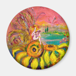 Imán FERIA DE LAS FLORES DE FLORES amarillo rosado negr