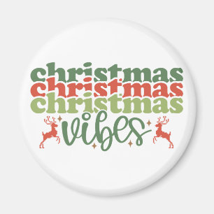 Imán Feriadas de los Navidades Vibes Retro Groovy