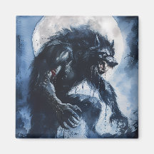 Ferociosa acuarela de Werewolf
