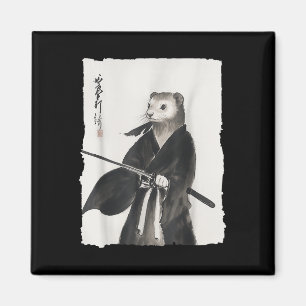 Imán Ferret Samurai Janpanese Vintage Warrior Art Anime