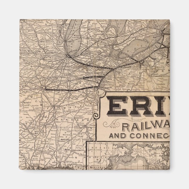 Imán Ferrocarril Erie y conexiones (Frente)