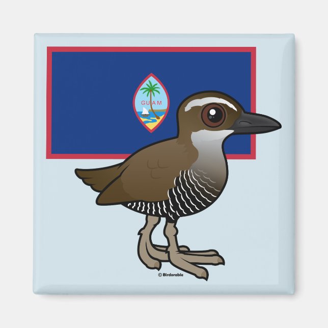 Imán Ferrocarril Guam con bandera (Frente)