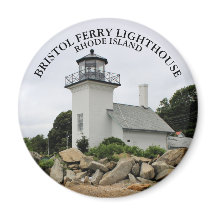 Ferry Lighthouse Rhode Island Round Magnet