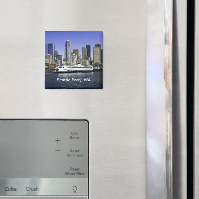 Imán Ferry y edificios del Pacífico noroeste de Seattle (In situ (nevera))