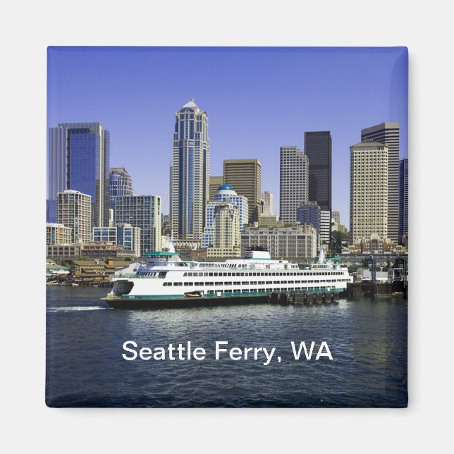 Imán Ferry y edificios del Pacífico noroeste de Seattle (Frente)