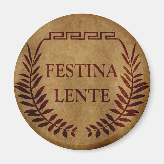 Imán festina lente, latin (Frente)