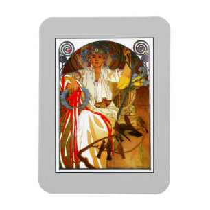 Imán Festival de primavera de Nouveau Alfons Mucha del