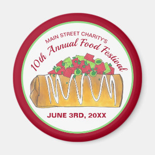 Imán Festival mexicano de Tex Mex Food Chimichanga