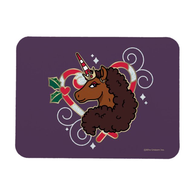 Imán Festividad cardíaca de caramelo de caramelo Afro U (Horizontal)