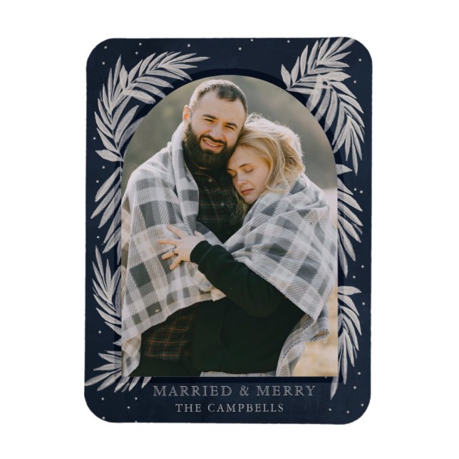 Imán Festividad de foto botánica Blue Silver Merry Arch (Vertical)