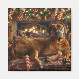 Imán Festividad de los Navidades de perro de Ridgeback