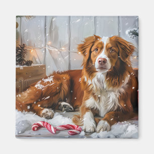 Imán Festividad de los Navidades de perros Toller en Nu