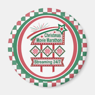 Imán Festividad de Maratón Retro Marquee de la película