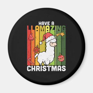 Imán Festividad de Navidades de Llama Pun