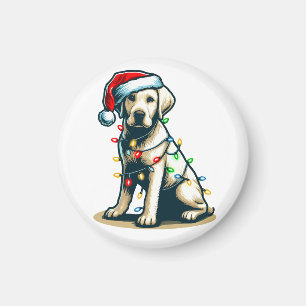 Imán Festividad de perro de Labrador con Navidades luz