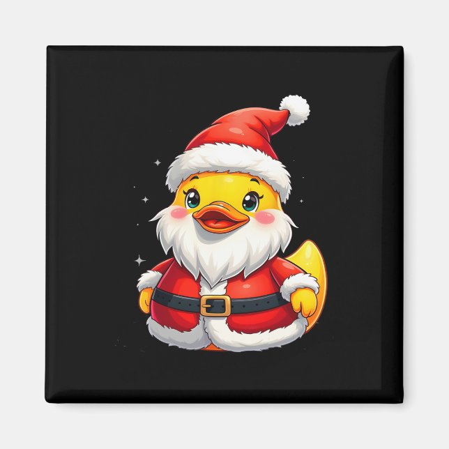 Imán Festividad de Santa Rubber Duck Cuck Navidades (Frente)