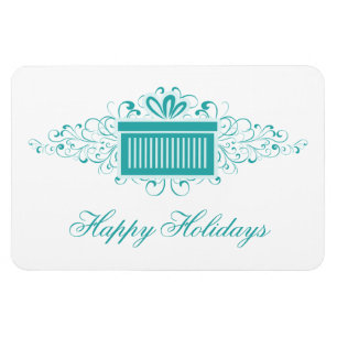 Imán Festividad De Swirls Present Rectangle Magnet, Aqu