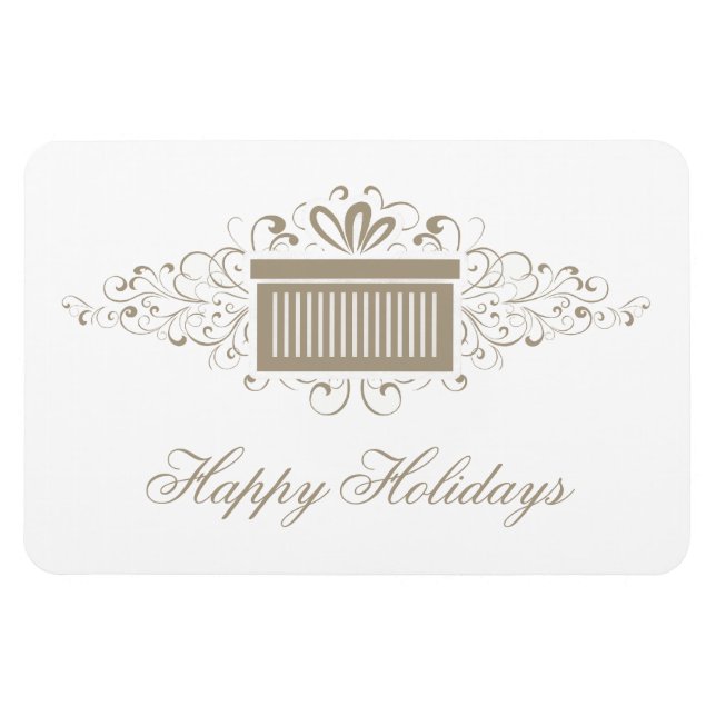 Imán Festividad De Swirls Present Rectangle Magnet, Lat (Horizontal)