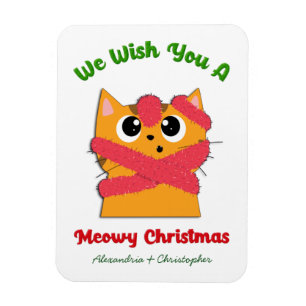 Imán Festividad del gato de Mascota de Merry Meowy Navi