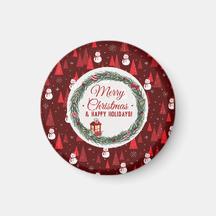 Imán Festividad moderna de navidad roja