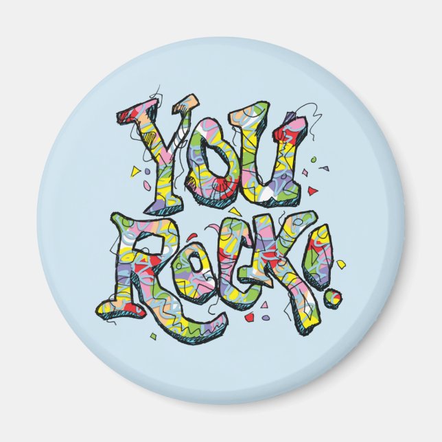 Imán Festividad: "¡Rock!" Magnet Lettering (Frente)