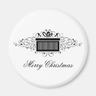 Imán Festividad Swirls Present Magnet, Negro